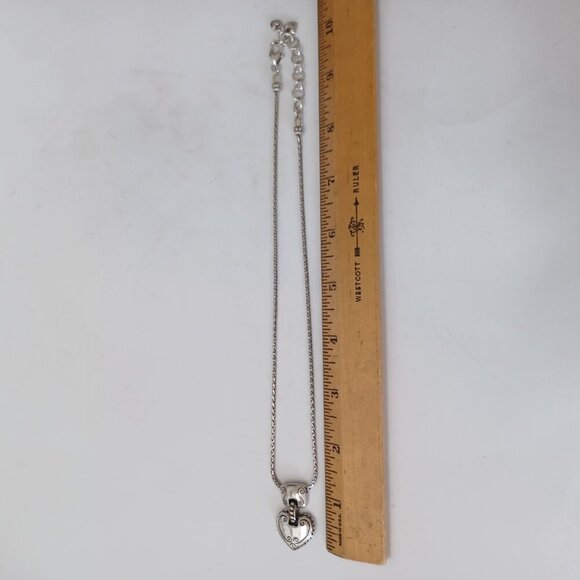 Brighton Silver Heart Necklace Pendant with Chain Cafe Au Lait - Picture 8 of 11